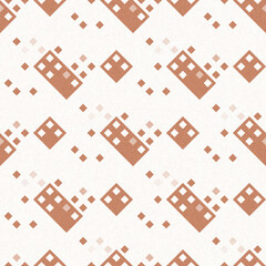 Simple glitch geometric seamless abstract pattern with playful woven summer color. Bright whimsical gender neutral bold irregular shape textile Cotton effect background. 