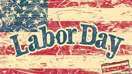 Fototapeta premium Labor Day text grunge banner