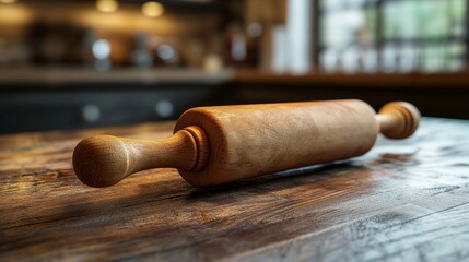 Fototapeta premium A 3D rolling pin with soft lighting, representing the tools of a professional baker