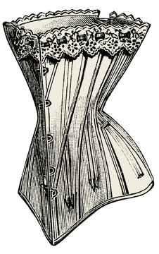  vintage corset illustration isolated on transparent background