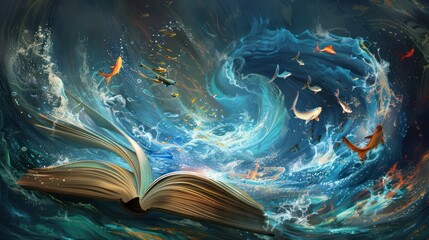 Open Book Unleashing Aquatic Dreams