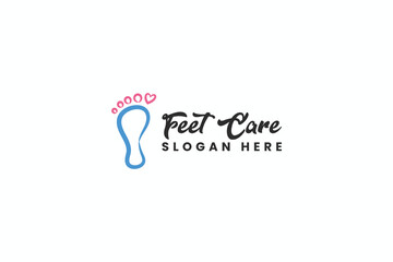 creative luxury feet care symbol logo vector design template with colorful, line art and elegant styles. footstep therapy and medical care logo iconic design vector ideas isolated on white background
