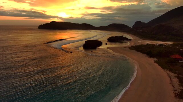 Ocean beach  lombok Mountine nature road motorcycle touring boat
