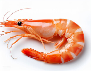 shrimp solitary against a white backdrop