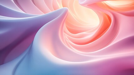 Highly detailed image of multicolored satin fabric undulating, suggesting smoothness and elegance