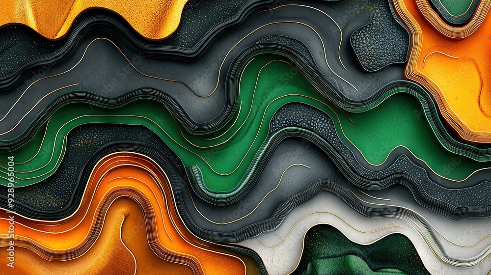 Poster a multicolored abstract background featuring a close-up view with wavy lines and curves in shades of