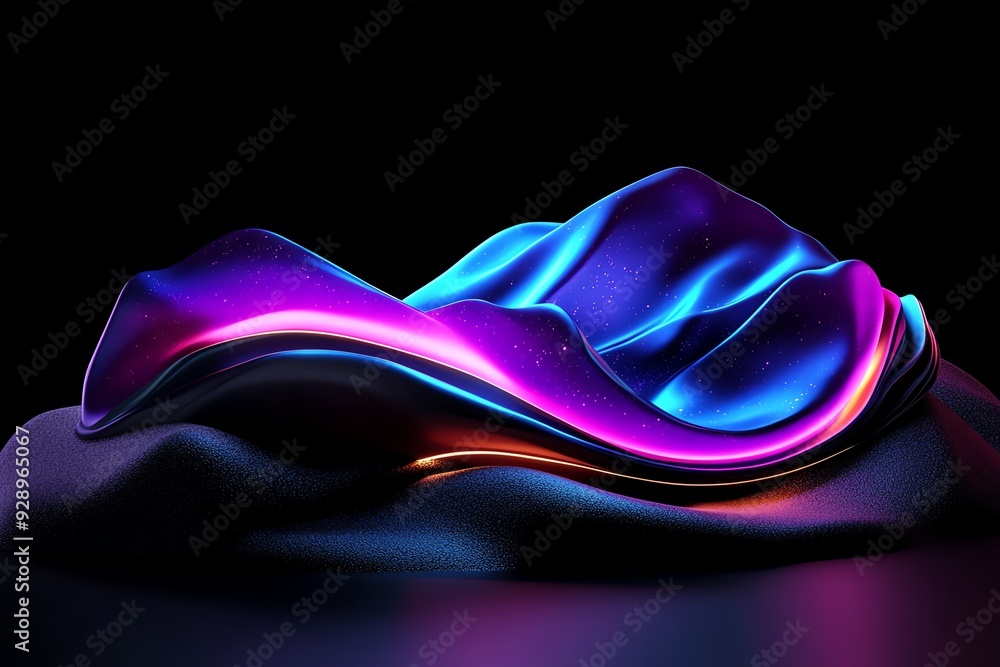 Aufkleber a sleek, modern interpretation of the northern lights using geometric shapes and gradients against a