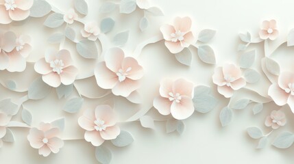 A delicate paper flower design with soft pastel colors and intricate details.