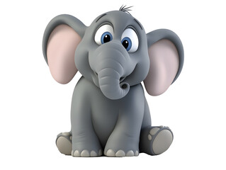 Fototapeta premium Colorful 3D cartoon elephant with a transparent design, perfect for vibrant digital visuals.