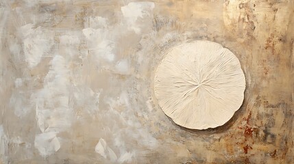Serene Sand Dollar: Abstract Minimalist Painting with Circular Patterns