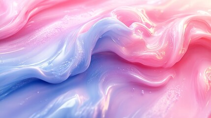 Abstract background of flowing, colorful silk fabric in shades of pink, purple, and blue, creating a soft and elegant texture.