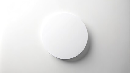 Isolated white circle on a clean white background, perfect for logo design, icon creation, or as a subtle design element in a minimalistic composition.