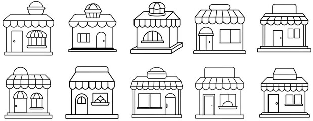set of hand drawn illustrations with landmarks