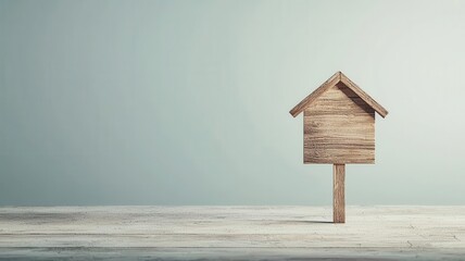 Falling real estate signs, neglected properties, 3D illustration