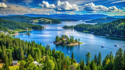 Fototapeta premium lake+coeur+d'alene