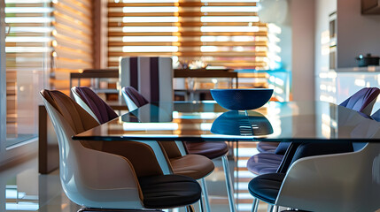 Modern Interior Design with Glass Table and Chairs - Photo