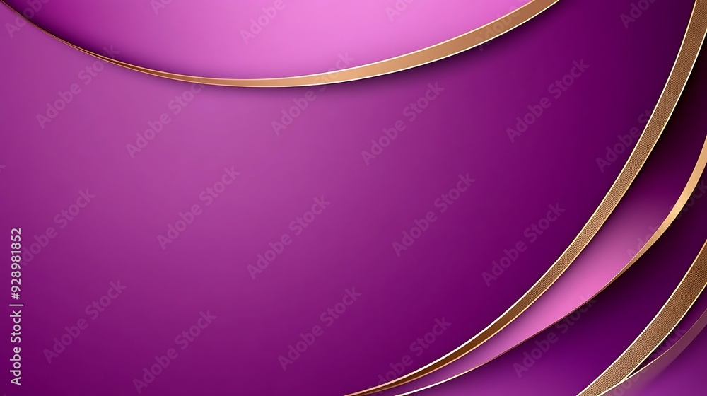 Poster elegant 3d violet banner with golden gradient background and copy space, minimalistic vector illustr