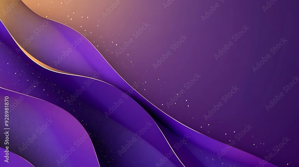 Poster elegant 3d violet and golden gradient banner with copy space vector illustration | minimalistic desi