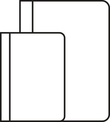 open book vector icon set. study text book pages symbol. brochure or flyer manual sign. library novel publication book icon set. in black and white color