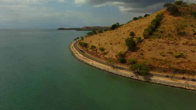 Ocean beach  lombok Mountine nature road motorcycle touring boat