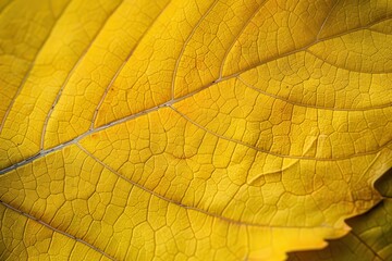 Obraz premium Close-up of detailed yellow leaf veins in autumn