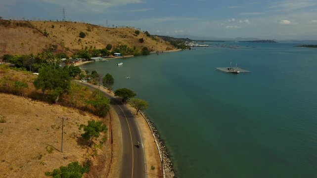 Ocean beach  lombok Mountine nature road motorcycle touring boat