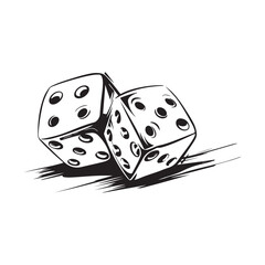 Dice Vectors and Illustrations. Black and white Dice Vector Stock Illustrations