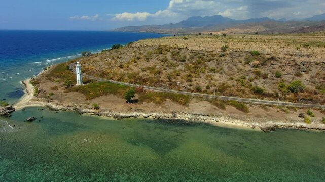 Ocean beach  lombok Mountine nature road motorcycle touring boat
