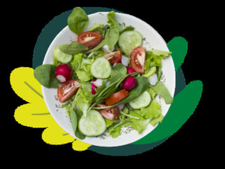 Green and Yellow Leaf Shapes