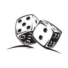 Dice Vectors and Illustrations. Black and white Dice Vector Stock Illustrations