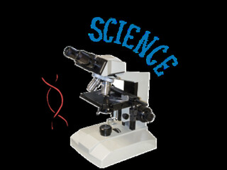 Blue Science Doodle with DNA Structure