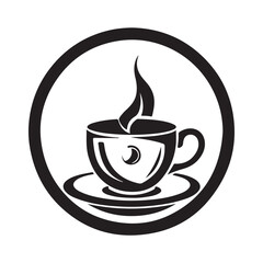 Coffee cup vector logo design Premium coffee shop logo Cafe mug icon isolated on white background