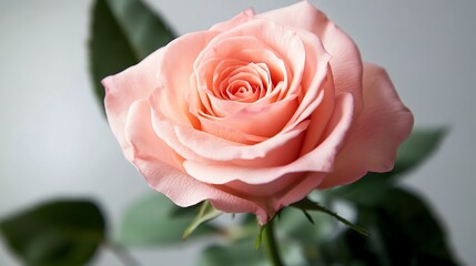 Fresh single pink rose 