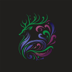 deer vector silhouette illustrator   Illustrator Artwork