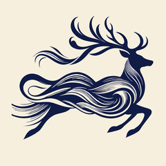 deer vector silhouette illustrator   Illustrator Artwork