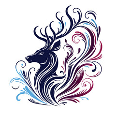 deer vector silhouette illustrator   Illustrator Artwork