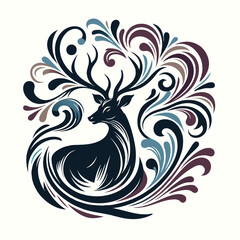 deer vector silhouette illustrator  Illustrator Artwork