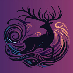 deer vector silhouette illustrator  Illustrator Artwork