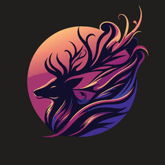 deer vector silhouette illustrator Illustrator Artwork