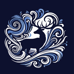 deer vector silhouette illustrator  Illustrator Artwork