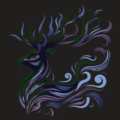 Deer vector silhouette illustrator  Illustrator Artwork