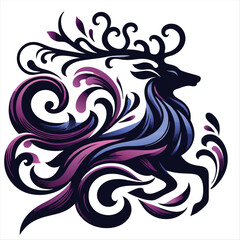 Deer vector silhouette illustrator  Illustrator Artwork