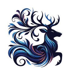 Deer vector silhouette illustrator  Illustrator Artwork