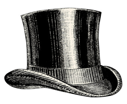 top hat  illustration isolated on transparent background
