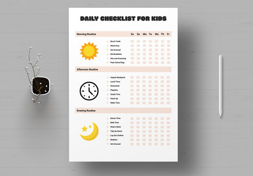 Daily Checklist Kids