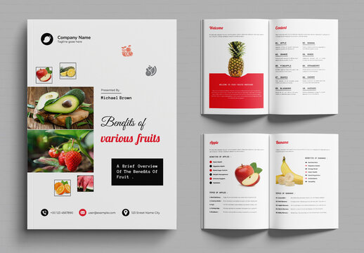 Various Fruits Benefits Brochure Layout