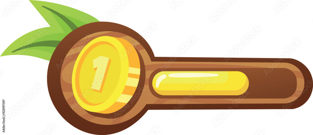 Poster money point bar for game ui. cartoon style element
