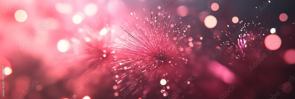 Poster a vibrant and colorful abstract background featuring pink and red bokeh lights ideally suited for cr