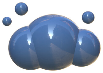 Cloudy cute kawaii colorful 3D sky and weather