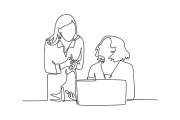 Starting a Business concept. Single line draw design vector graphic illustration.